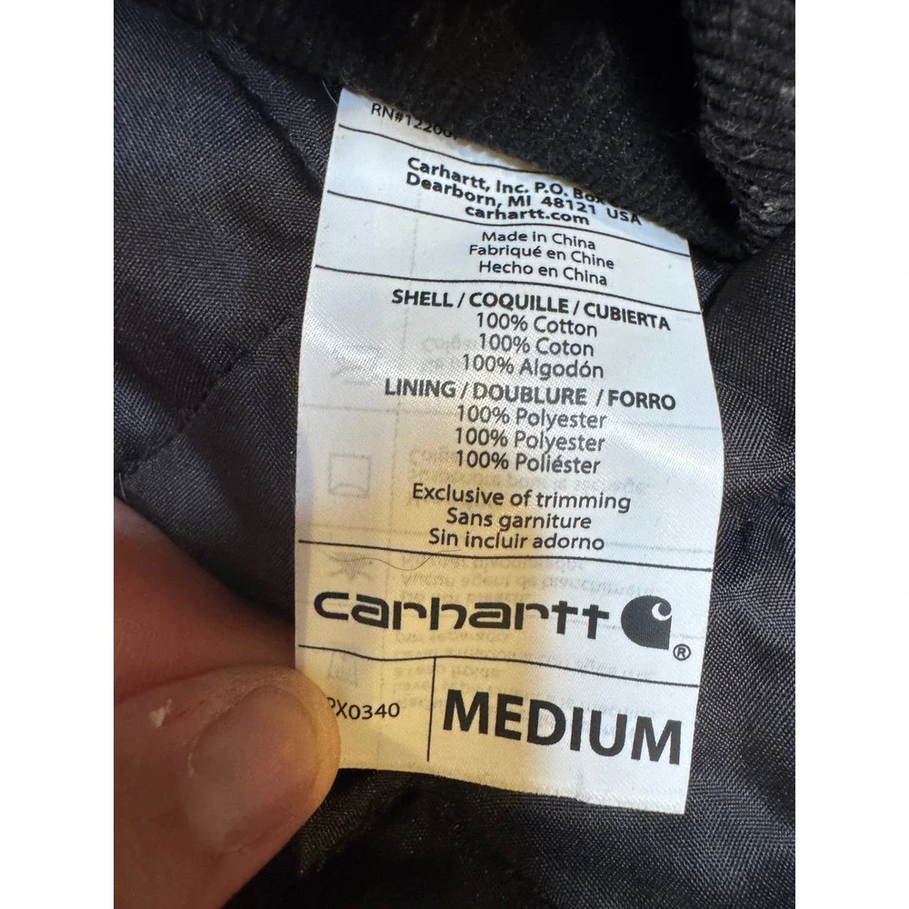 Carhartt Chore Coat Dog Vest Black Cotton Duck Canvas Quilted Lining Medium